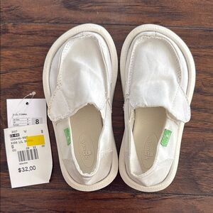 Sanuk Kids Cream Slip-On Slippers